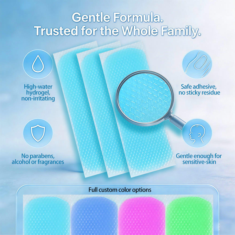 Hot Sale Hydrogel Cooling Patches Portable Self Adhesive Gel Stickers for Summer Body Refreshing Use