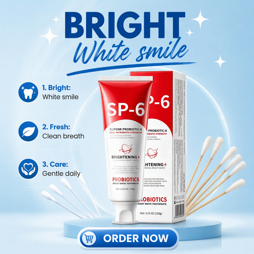 Whitening Toothpaste for Confident Smile SP6 Probiotic Toothpaste Removes Stains & Freshens Breath for Social Confidence