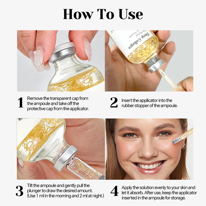 Private Label OEM ODM Factory Direct Custom Color Hydrating Repairing Ampoule Serum for Daily Women Facial Skincare