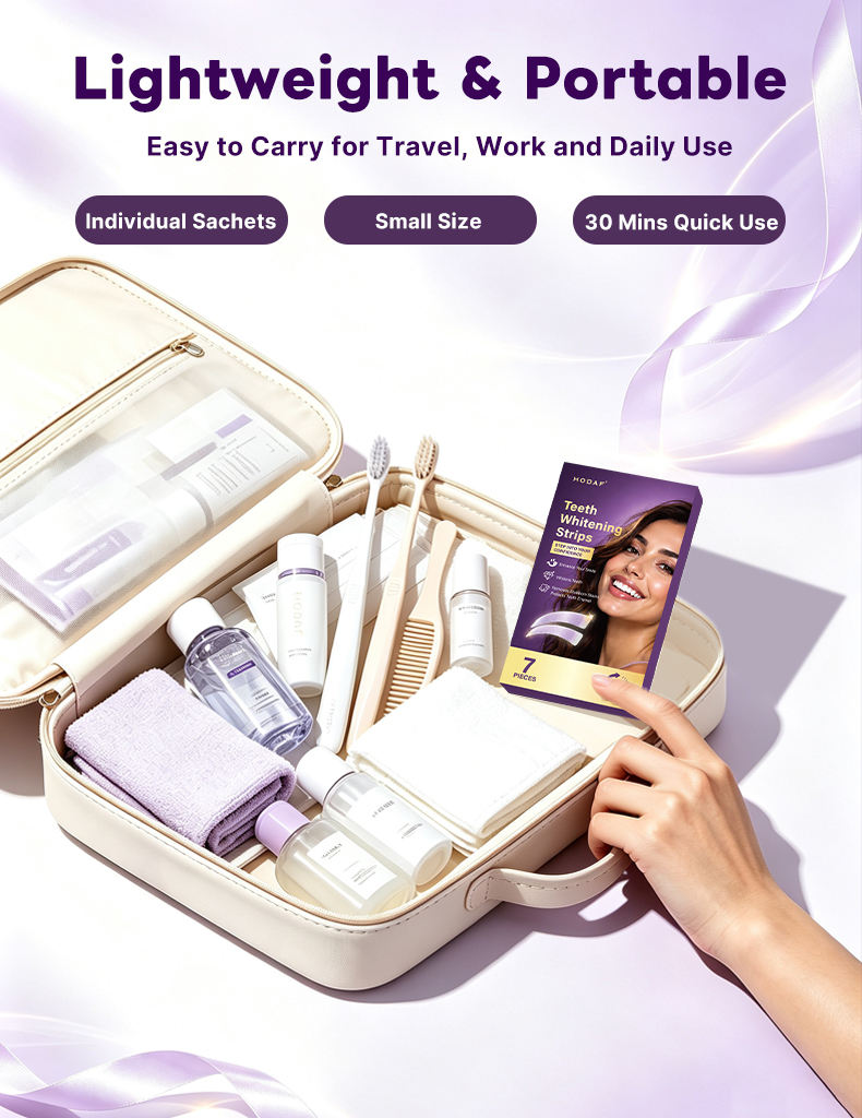 Wholesale V34 Purple Oral Care Strips Comfortable Fit Home Use Teeth Surface Color Adjustment Strips Private Label Bulk Supply