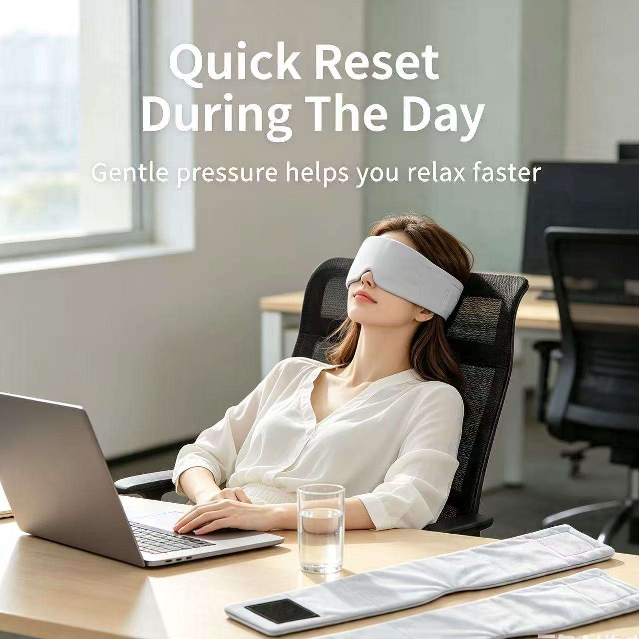 Custom Weighted Sleep Eye Mask Deep Touch Pressure for Deep Sleep Relaxation Light Blocking Comfort Sleep Mask